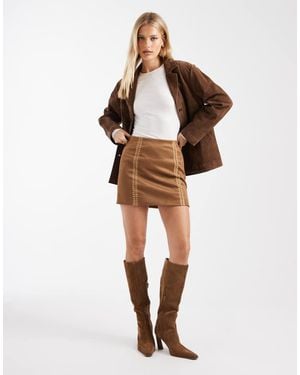 ONLY Faux Suede Mini Skirt - White