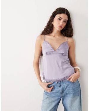 Cotton On Estelle Satin Lace Cami Top - Purple