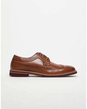 ASOS Lace Up Brogue Shoes - Natural