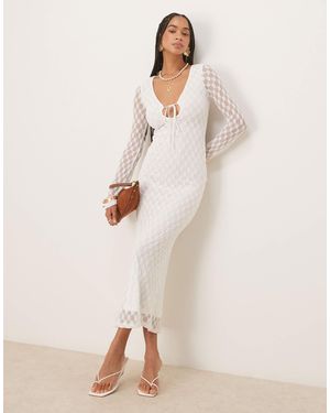 Bardot – talika – maxikleid aus geblümtem mesh - Natur