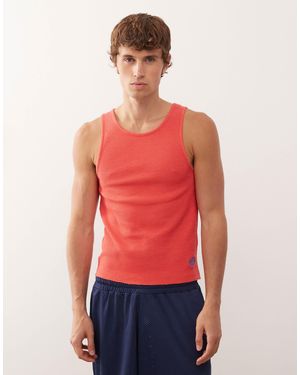 Collusion Ribbed Muscle Singlet - Red