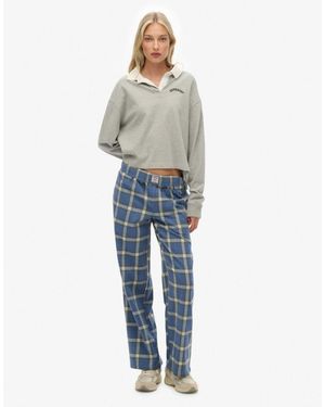 Superdry – elastische hose aus baumwolle - Blau