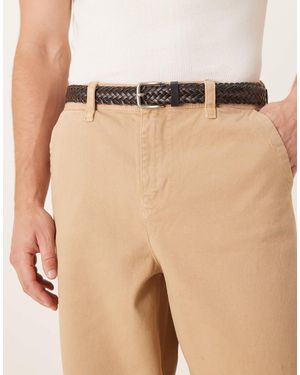 ASOS Bonded Woven Leather Belt - Natural