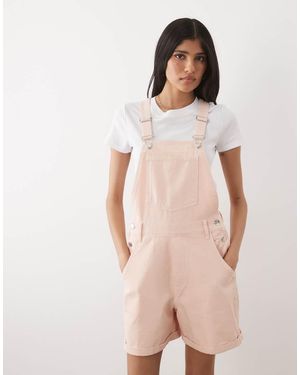 Miss Selfridge Mono Corto Rosa Pastel Lavado Estilo Peto