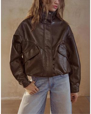 Pull&Bear Jack Van Imitatieleer - Bruin
