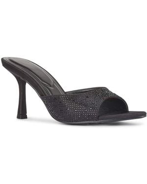 SEQWL Open Toe Slip-On High Heel Mule Sandals - Black