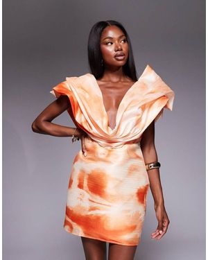 ASOS Structured Plunge Mini Dress - Orange