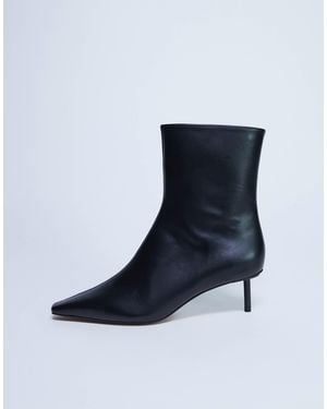 TOPSHOP Narla Premium Real Leather High Pin Heeled Ankle Boots - Blue
