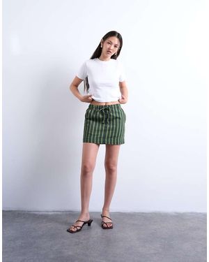 TOPSHOP Gonna Multitasche A Righe - Bianco