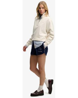 Superdry Country Club Velour Shorts - White