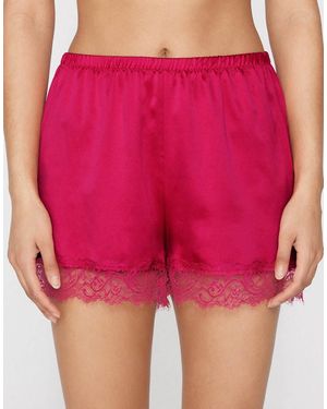 Tezenis Satin And Lace Shorts - Red