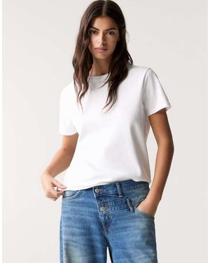 Pull&Bear Basic Short Sleeve T-shirt - White