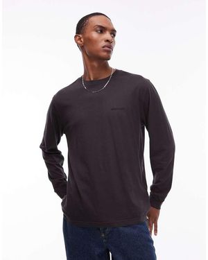 Element Camiseta Negra De Manga Larga Con Logo Lowcase De -Negro - Azul