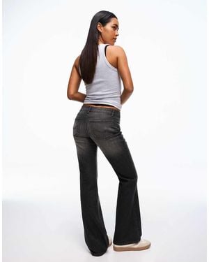 Bershka Low Waist Bootcut Jeans - White