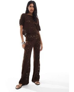 Miss Selfridge – gerade geschnittene häkel-standhose - Braun