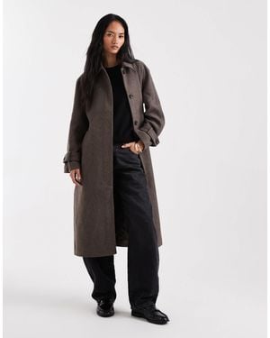 Object – eleganter, hochwertiger trenchcoat aus wollmix - Schwarz