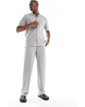 Only & Sons – loose fit plissee-hose - Weiß