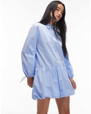 ARKET Vestito Camicia Chiaro Con Vita Scesa E Fondo A Palloncino - Blu
