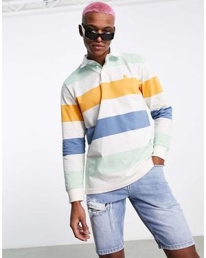 Carhartt Polo stile rugby sporco a righe - Bianco