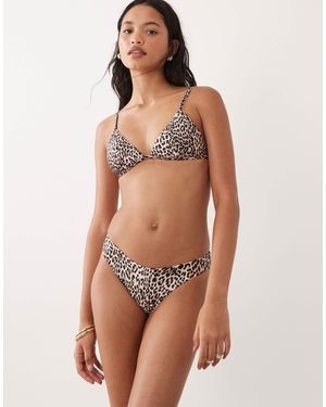 GOOD AMERICAN – perfect fit – bikinihose im stil der 90er-jahre mit leopardenmuster, kombiteil - Mehrfarbig