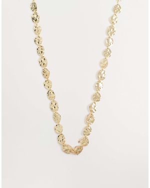 Accessorize – halskette mit strukturierten, kleinen scheibengliedern - Weiß