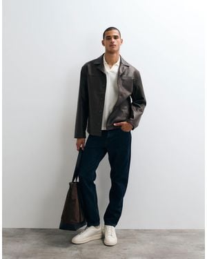 ASOS Faux Leather Shacket - Natural