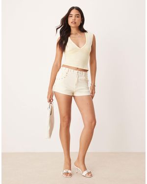 Never Fully Dressed Studded Hot Pant - Natural