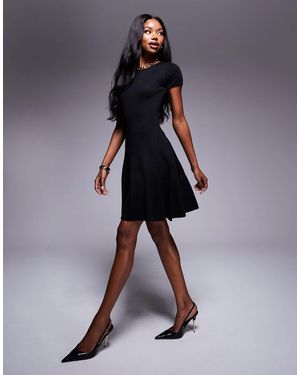 In The Style Knitted Mini Skater Dress - Blue