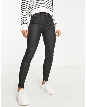 River Island Molly Mid Rise Coated Skinny Jean - Black