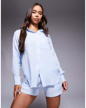 Missy Empire Pantalones Cortos Azules Con Cinturilla Elástica De Bambula De (Parte De Un Conjunto)