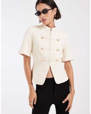 ASOS Military Detail Fitted Shirt - White