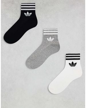 adidas Originals Adicolor Trefoil 3 Pack Ankle Socks - Metallic