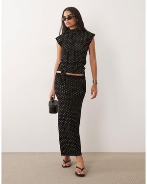 Pretty Lavish Bonnie Knit Fishtail Maxi Skirt - Natural