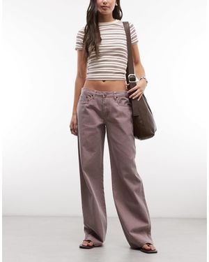 Daisy Street Low Rise Boyfriend Fit Jeans - Purple
