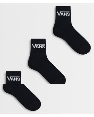 Vans Calcetines Classic Half Crew De 3 Pares En - Negro
