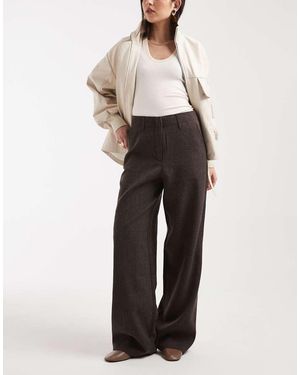 Vero Moda High Waist Wide Leg Trouser - Brown