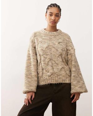 Monki Maglione A Trecce Polvere - Neutro