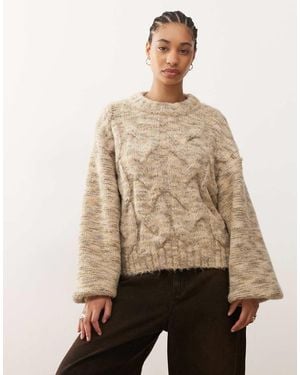 Monki Jersey Amarillo Empolvado De Punto De Ochos De - Neutro