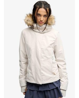 Bench x Superdry & Co Faux Fur Hooded Windcheater Jacket - White