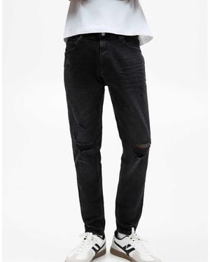Pull&Bear – enge jeans - Schwarz