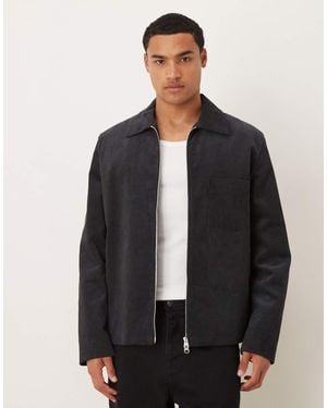 ARKET Cord Zip Up Jacket With Front Pocket - Black