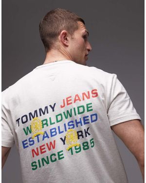 Tommy Hilfiger Camiseta Con Estampado De Logo Diagonal En La Espalda De -Neutro - Gris