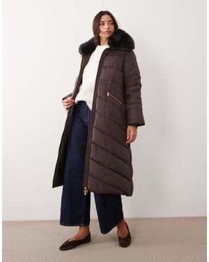 Barbour Cyrus Lange Faux-Fur Pufferjas - Bruin
