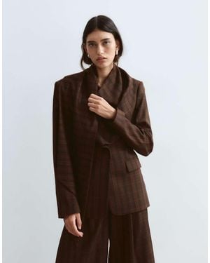 ARRANGE Blazer-Co-Ord Met Gedrapeerde Sjaalkraag - Bruin