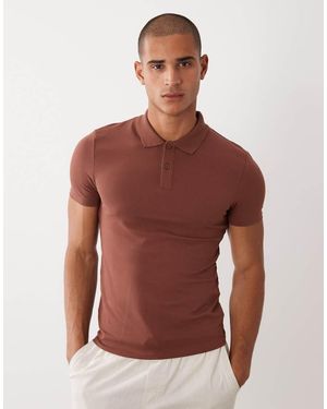 ASOS Muscle Fit Piqué Polo - Rood