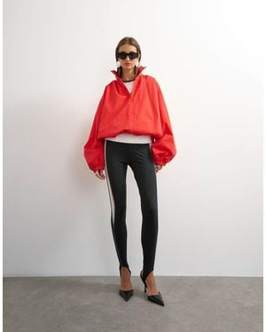 TOPSHOP Pleated Funnel Neck Anorak - Red
