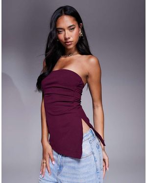 River Island Drape Longline Bandeau Top - Purple