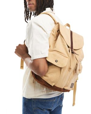 Levi's Leather Patch Logo Canvas Heritage Backpack - Natural