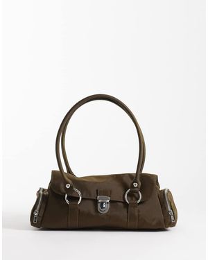 Weekday Bolso De Hombro Pequeño Con Detalles Plateados De -Verde