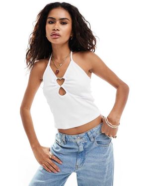 Noisy May Top Con Anello A Cuore - Bianco